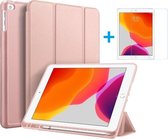 iPad 10.2 2019 / 2020 / 2021 hoes - Dux Ducis Osom Tri-Fold Book Case Series + Screenprotector - Roze