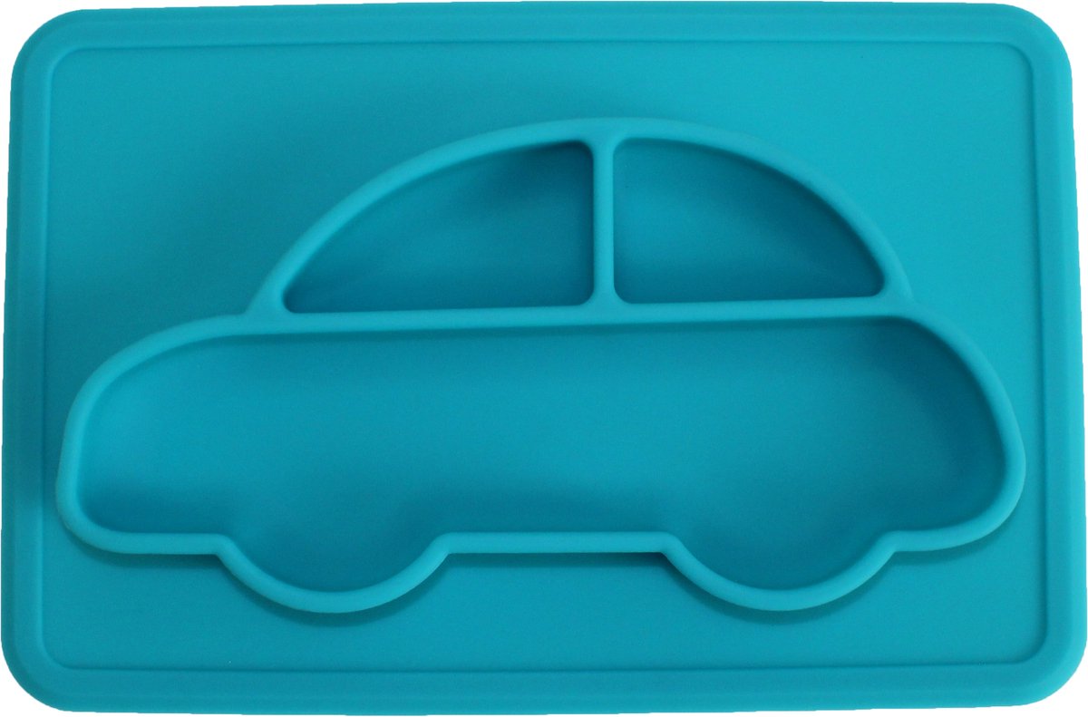 Anti-slip silicone 3D kinder placemat Auto Blauw | Kinderplacemat | Anti slip | Super leuk by TOOBS
