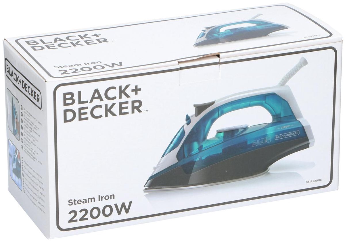 BLACK+DECKER BXIR2200E - Fer à repasser vapeur 2200W, fonction