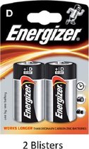 4 stuks (2 blisters a 2 stuks) Energizer Alkaline Power D batterij 1.5V