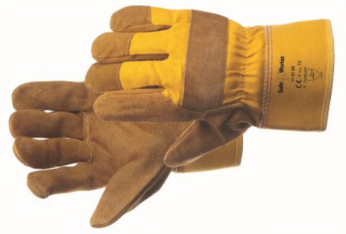 LOT de 12 PAIRES - Gants de travail Cuir grainé - type WORKER 1.11