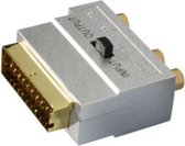 S-Impuls Premium Scart (m) - Composiet 3RCA en S-VHS (v) adapter / zilver