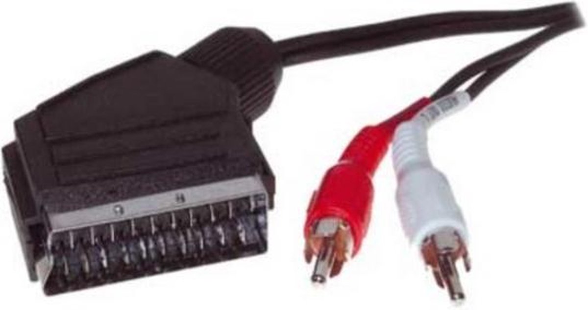 Tulp stereo 2x RCA (m) naar Scart (m) audio kabel / zwart - 2 meter