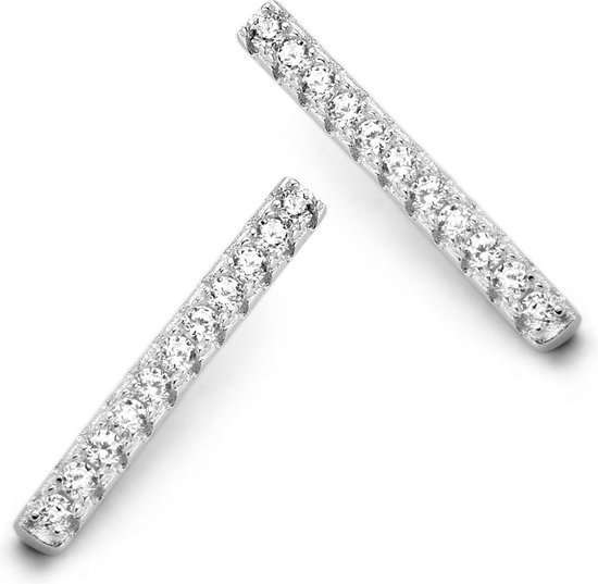 Velini jewels -EA6517W -Oorbellen -925 Zilver gerodineerd -Cubic Zirkonia