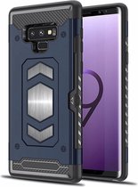 Samsung Galaxy Note 9 Card Back cover - Donkerblauw - PC Hard - magnetisch voor autohouder