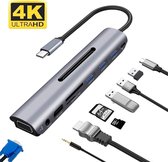 DrPhone DEX2® 9 in 1 - Thunderbolt 3 - Macbook - Windows - USB-C Hub met VGA - PD Power Delivery - 4K HDMI - 3 USB 3.0 - SD / Micro SD-kaartlezer & Audiopoort