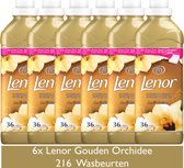 Lenor - Gouden Orchidee - Wasverzachter - 216 Wasbeurten - 6x 915ml - Voordeelverpakking