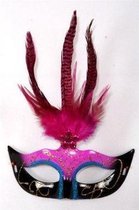 Masker Fuchsia/Zwart Veren