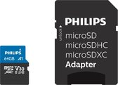 Philips FM64MP65B - Micro SDXC kaart 64GB incl. adapter - Class 10 - UHS-I U3