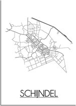 DesignClaud Schijndel Plattegrond poster - A2 + fotolijst wit (42x59,4cm)