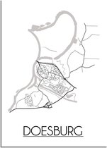 DesignClaud Doesburg Plattegrond poster  - A3 + Fotolijst wit (29,7x42cm)