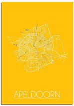 DesignClaud Apeldoorn Plattegrond poster Geel - A2 + fotolijst wit (42x59,4cm)