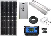 Compleet 100W Zonnepaneel set - Mono kristallijne - 12V - daglichtpaneel - Met Aluminium eind profielen - Met MC4 connectoren - Voor camper, boot, caravan, accu, etc - Met Nederlandse handeleiding