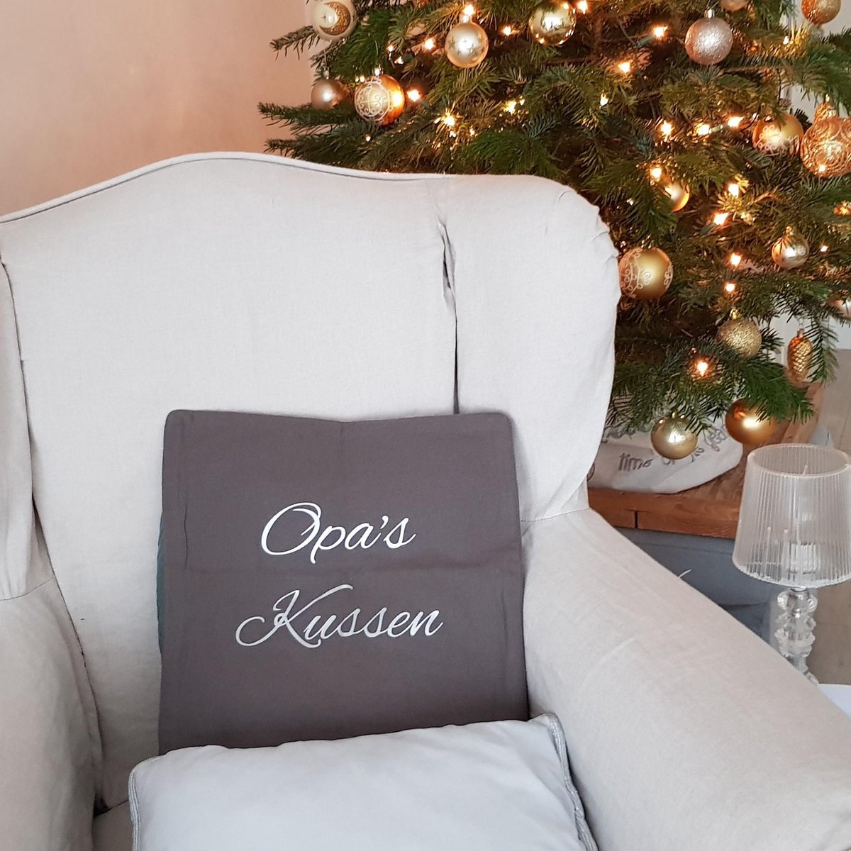 Kussenhoes Kussen met tekst bedrukt cadeau opa | opa’s kussen grijs met opdruk zilver | 50x50 cm | vaderdag verjaardag man vader papa