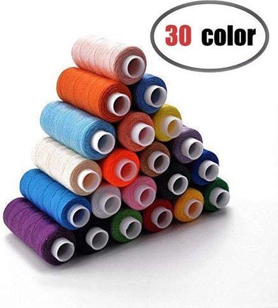 Kit de fil à coudre CiaraQ 30 couleurs polyester 250 mètres par bobine pour la couture à la main et à la machine