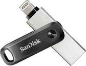 SanDisk iXpand Flash Drive Go USB-stick smartphone/tablet Zwart Zilver 128 GB USB 3 2 Gen 1 USB 3 0 Apple Lightnin
