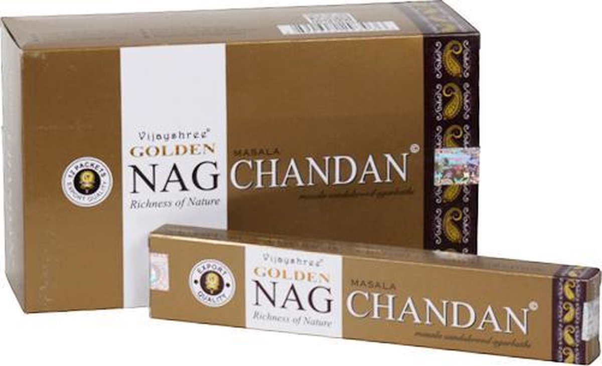 Golden Nag Wierook Chandan (12 pakjes van 15 gram)