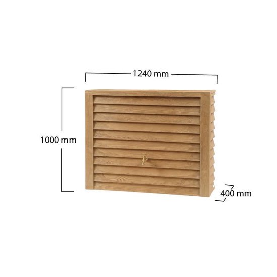 Garantia Rain Barrel Woody Châtain Clair 350 litres