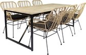 MaximaVida eikenhouten eettafel set Minsk 200 cm - Delhi stoel