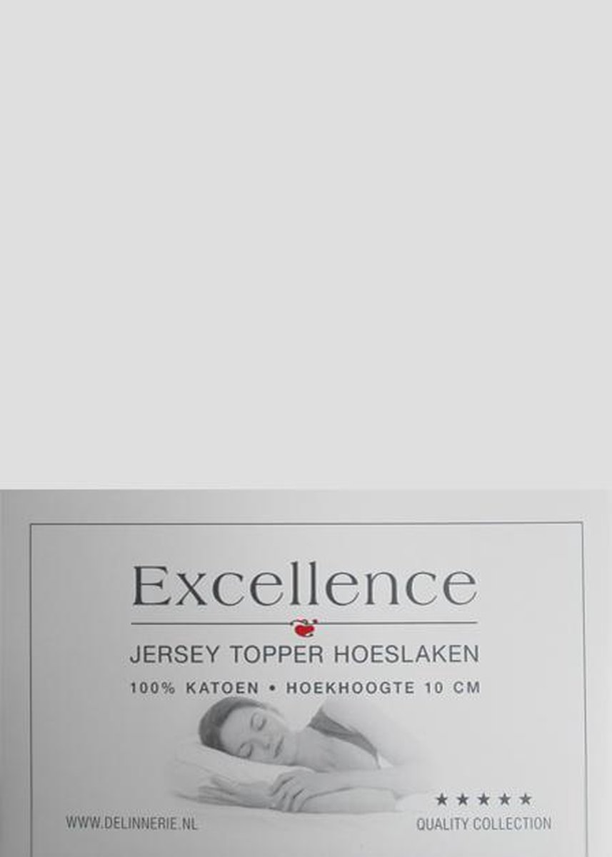 Excellence Jersey Topper Hoeslaken - Litsjumeaux XL - 200x200/210 cm - Light Grey