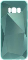 ADEL Siliconen Back Cover Softcase Hoesje Geschikt voor Samsung Galaxy S8 - Spiegel Diamanten Groen