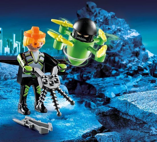 Playmobil 70248 Special Plus Agent With Drone – Action Figure Set With Working Drone & Triple-Ended Drill