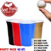 Afbeelding van het spelletje Beer Pong Set | Blue Cups | Black Cups | Red Cups | Gold Cups | 500 ML | 43 delig