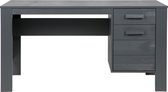 Bol.com WOOOD Dennis Bureau - Grenen Geborsteld - Staal Grijs - 74x141x59 aanbieding