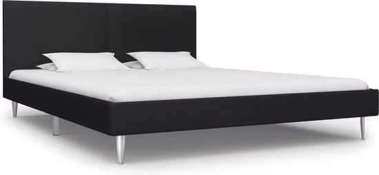 Bedframe Zwart Stof (Incl LW Led klok) 160x200 cm - Bed frame met  lattenbodem -... | bol.com