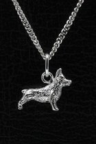 Zilveren Welsh corgi pembroke ketting hanger - klein