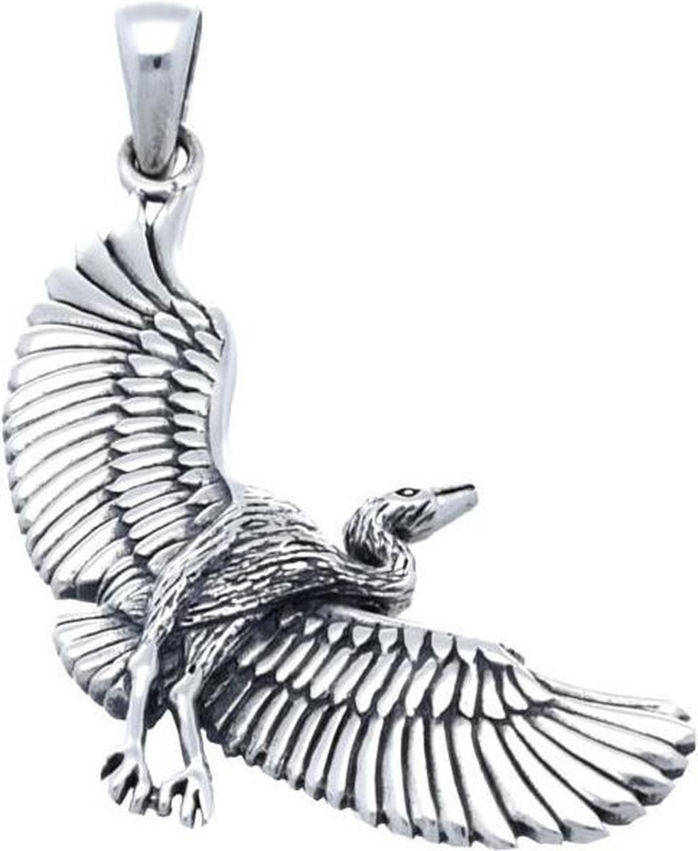 Zilveren Kraanvogel kettinghanger
