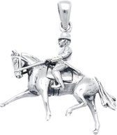 Zilveren Paarden dressuur kettinghanger