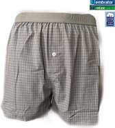 Embrator mannen Boxershort Loose Fit geweven katoen grijs/wit L