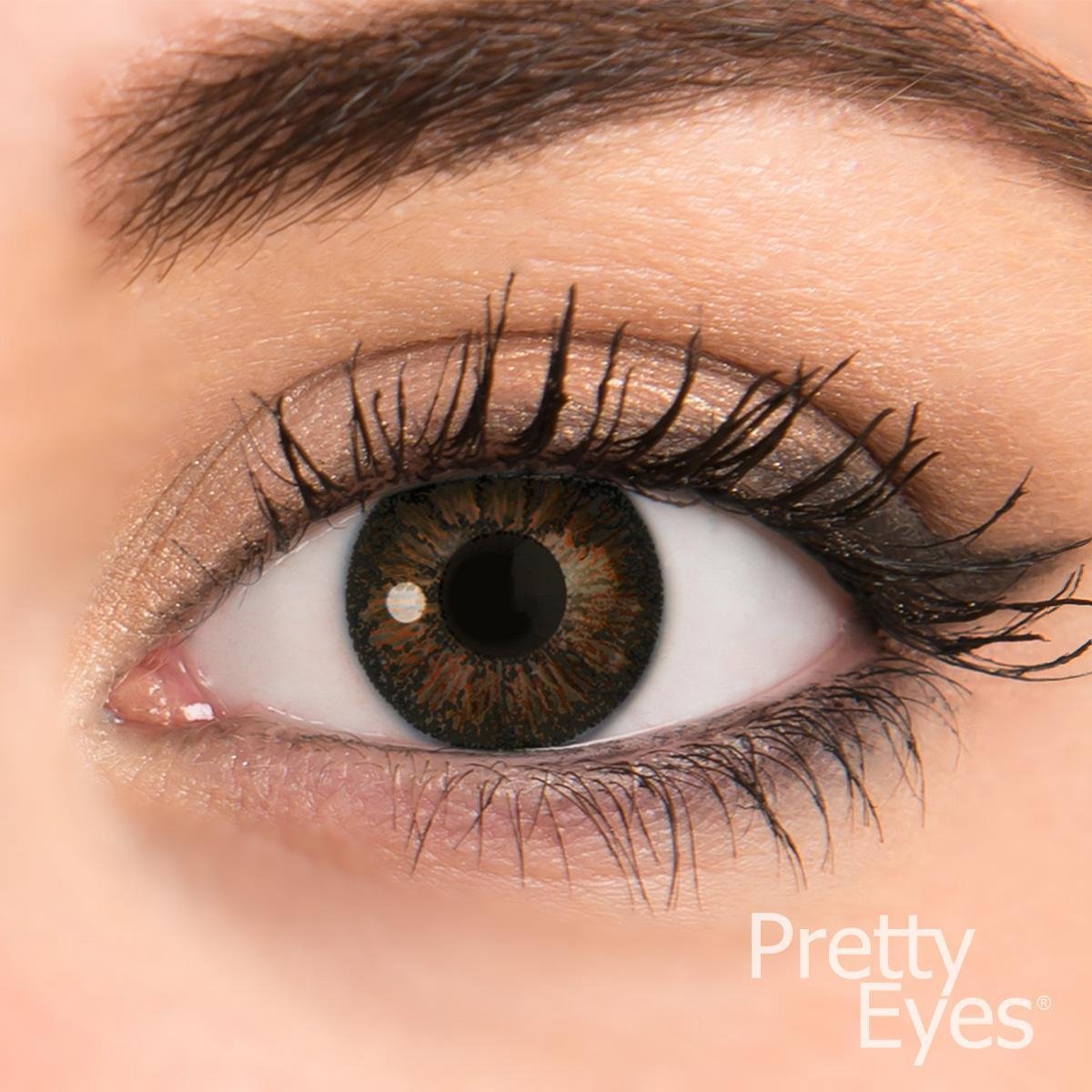 Pretty Eyes kleurlenzen - donker bruin - 2 stuks - maandlenzen