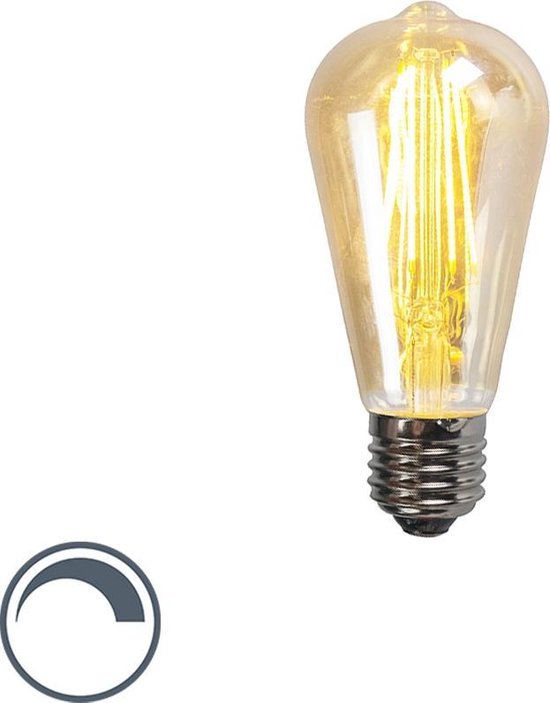 LUEDD E27 dimbare LED lamp ST64 goud 5W 450 lm 2200K | bol.com