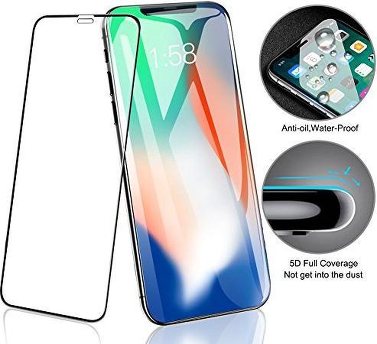 20 Stuks bescherm glas screenprotector Full Cover 9D Ultra sterk voor geschikt voor iPhone X/Xs/11Pro Full Cover 5D Ultra sterk glas bescherming voor geschikt voor iPhone X/Xs/11Pro