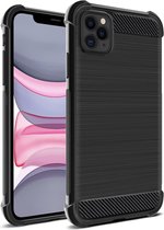 Luxe Carbon Backcover voor Apple iPhone 11 Pro - Zwart - Shockproof TPU