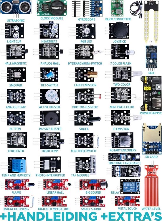 Arduino starterkit 45 sensors incl Arduino uno compatible board | bol.com
