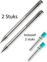 Elegant Aluminium Vulpotlood 0.7mm 2 stuks - incl. 2 x 12 stuks HB Pentel Potloodstiftjes