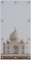 Tuinposter –Taj Mahal - Indië– 100x200cm Foto op Tuinposter (wanddecoratie voor buiten en binnen)