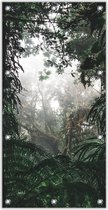 Tuinposter –Mist in de Jungle– 100x200cm Foto op Tuinposter (wanddecoratie voor buiten en binnen)