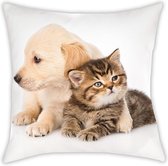 Animal Pictures Sierkussen Cat & Dog - 40 x 40 cm - Multi