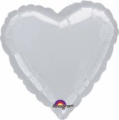 Folie ballon hart zilver 46 x 49 cm - .