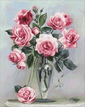 Wizardi Diamond Painting Kit Roses on the Marble Table WD2454