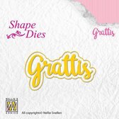 Nellies Choice Shape Die -  text Swedish Grattis SD153