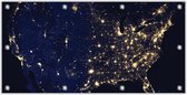 Tuinposter –Satelietfoto van USA in de Nacht– 200x100 Foto op Tuinposter (wanddecoratie voor buiten en binnen)