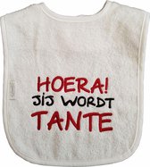 Witte slab met "Hoera! Jij wordt tante"