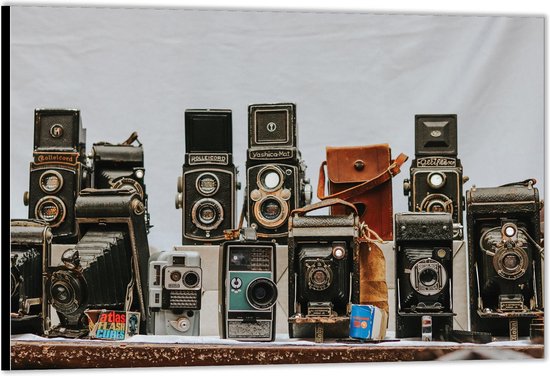 Morse code ijsje Wonderbaarlijk Dibond –Oude Fototoestellen– 90x60 Foto op Aluminium (Wanddecoratie van  metaal) | bol.com