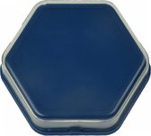 Praatknop Blauw zeshoekig met verwisselbare afbeelding