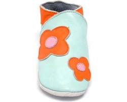 Baby Dutch Flower Power slofjes voor baby's - lichtblauw